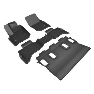 Toyota 4Runner Floor Mat Set - Front Rear and Third Row - 3D MAXpider - Kagu Series - Black - `25-`26 Toyota 4Runner Floor Mat Set - Front Rear and Third Row - 3D MAXpider - Kagu Series - Black - `25-`26